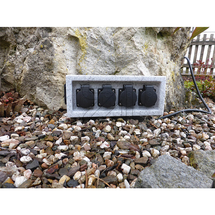 for sale online EGB IP44 Wand-/Bodenmontage 4-fach Gartensteckdose 5122 